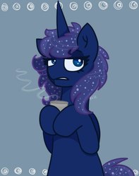 Size: 450x572 | Tagged: safe, artist:hollyhooves, princess luna, g4, female, mug, solo