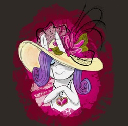 Size: 2192x2168 | Tagged: safe, artist:toodles3702, rarity, g4, female, fire ruby, hat, portrait, solo