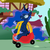 Size: 4320x4320 | Tagged: safe, artist:beavernator, princess luna, alicorn, pony, g4, absurd resolution, cozy coupe, crown, female, hoof shoes, jewelry, mare, regalia, sitting, smiling, solo, toy car