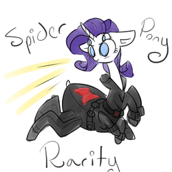 Size: 900x900 | Tagged: safe, artist:otterlore, rarity, black widow, drider, monster pony, original species, spider, spiderpony, g4, black widow (marvel), clothes, costume, cute, female, halloween, marvel, pun, rarirachnid, simple background, solo, species swap, spiderponyrarity, the avengers, white background