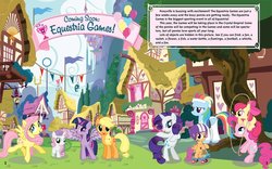 Size: 2240x1400 | Tagged: safe, apple bloom, applejack, fluttershy, pinkie pie, rainbow dash, rarity, scootaloo, sweetie belle, twilight sparkle, alicorn, pony, g4, official, spoiler:book, cutie mark crusaders, female, mane six, mare, twilight sparkle (alicorn), winning style