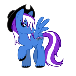 Size: 1100x1100 | Tagged: safe, oc, oc only, pegasus, pony, suicune, bedroom eyes, cowboy hat, hat, male, pokémon, solo, stallion, wet mane