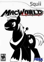 Size: 702x1000 | Tagged: safe, artist:nickyv917, big macintosh, earth pony, pony, g4, big macintosh's yoke, esrb, game cover, horse collar, m rating, madworld, male, parody, sega, solo, stallion, wii