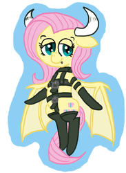 Size: 439x600 | Tagged: safe, artist:ficficponyfic, fluttershy, succubus, g4, female, solo