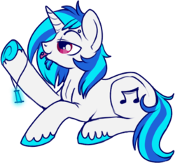 Size: 380x352 | Tagged: source needed, safe, artist:lulubell, dj pon-3, vinyl scratch, pony, unicorn, g4, glowstick, hooves, piercing, record scrape, rule 63, simple background, solo, transparent background, unshorn fetlocks