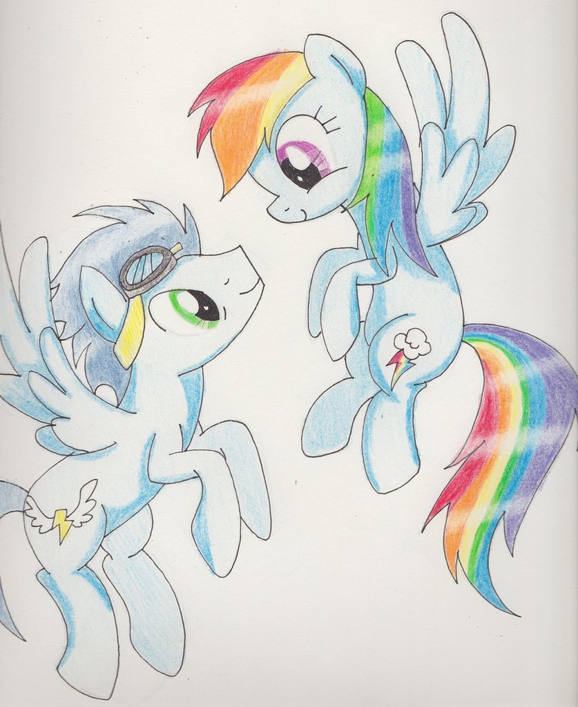 Safe Artist Rainbowflamecharge Rainbow Dash Soarin Female Male Shipping