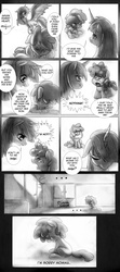 Size: 1200x2714 | Tagged: safe, artist:paradoxbroken, oc, oc only, oc:fausticorn, /mlp/, comic, monochrome