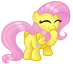 Size: 1280x1132 | Tagged: safe, artist:aleximusprime, fluttershy, g4, butt, female, giggling, plot, simple background, solo, transparent background