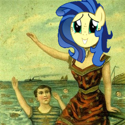 Size: 554x554 | Tagged: safe, edit, oc, oc only, oc:milky way, human, pony, female, in the aeroplane over the sea, mare, milkmare, music, neutral milk hotel