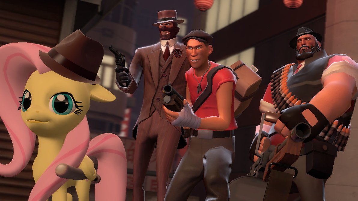 454093 safe, artistfezwearingdoctor, fluttershy, 3d, baseball bat, gmod, gun, heavy, mafia