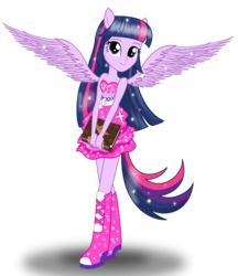 Size: 2308x2676 | Tagged: safe, artist:deannaphantom13, twilight sparkle, equestria girls, g4, book, female, simple background, solo, transparent background