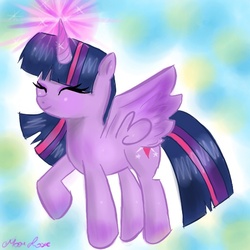 Size: 512x512 | Tagged: safe, artist:moonrosie, twilight sparkle, alicorn, pony, g4, female, magic, mare, solo, twilight sparkle (alicorn)