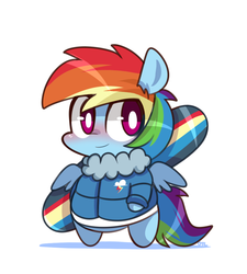 Size: 810x900 | Tagged: safe, artist:php56, rainbow dash, g4, clothes, female, jacket, snowboard, snowboarding, solo