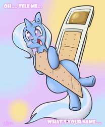 Size: 1000x1200 | Tagged: safe, artist:wherewolfs, trixie, pony, unicorn, g4, blushing, female, food, mare, micro, peanut butter crackers, solo, that pony sure does love peanut butter crackers