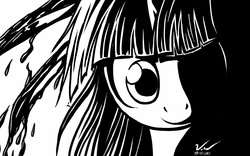 Size: 1280x800 | Tagged: safe, artist:symbianl, twilight sparkle, g4, black and white, female, grayscale, monochrome, portrait, solo