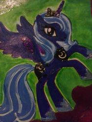 Size: 720x960 | Tagged: safe, artist:starlily77, princess luna, alicorn, pony, g4, cute, female, mare, rearing, s1 luna, solo, traditional art