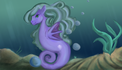 Size: 1280x737 | Tagged: safe, artist:resynchronoised, oc, oc only, sea pony, solo, underwater