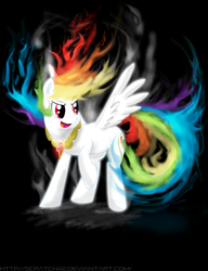 Size: 2000x2605 | Tagged: safe, artist:scratch42, rainbow dash, g4, element of loyalty, female, male, solo, sonic the hedgehog, sonic the hedgehog (series), super rainbow dash