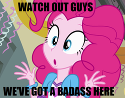 Size: 735x575 | Tagged: safe, pinkie pie, equestria girls, g4, caption, female, image macro, meme, reaction image, solo