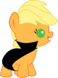 Size: 662x888 | Tagged: safe, artist:aetherlordignus, applejack, pony, vampire, g4, baby, baby pony, babyjack, cape, clothes, costume, fangs, female, filly, foal, nightmare night, simple background, solo, transparent background, vector