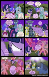 Size: 2000x3152 | Tagged: safe, artist:mlp-silver-quill, twilight sparkle, oc, oc:clutterstep, alicorn, pony, comic:a princess' tears, g4, comic, droste maze, female, glowing eyes, mare, medic, peach dream, royal guard, top tier, twilight sparkle (alicorn), tyrant sparkle