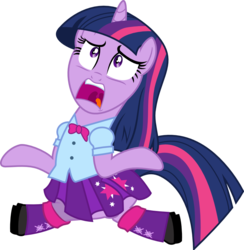 Size: 1165x1194 | Tagged: safe, artist:jeatz-axl, twilight sparkle, pony, equestria girls, g4, clothes, equestria girls outfit, equestria girls ponified, female, full circle, kneeling, open mouth, ponified, screaming, simple background, solo, svg, transparent background, twiscream, uvula, vector