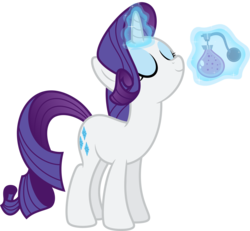 Size: 10047x9277 | Tagged: safe, artist:claritea, rarity, pony, unicorn, g4, absurd resolution, female, magic, perfume, simple background, solo, transparent background, vector