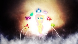 Size: 1920x1080 | Tagged: safe, artist:amoagtasaloquendo, fluttershy, bird, g4, lens flare, vector, wallpaper