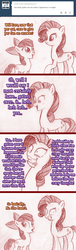 Size: 792x2603 | Tagged: safe, artist:jaxonian, apple bloom, rarity, earth pony, pony, unicorn, ask fapplebloom, g4, ask, comic, denial, female, filly, foal, foaming at the mouth, insanity, mare, mental breakdown, misspelling, rarisnap, tumblr