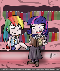 Size: 798x936 | Tagged: safe, artist:php13, rainbow dash, twilight sparkle, human, g4, book, humanized