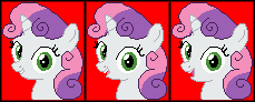 Size: 229x92 | Tagged: safe, sweetie belle, g4, game, hotdiggedydemon, pixel art, talking, wolfpuncher 2