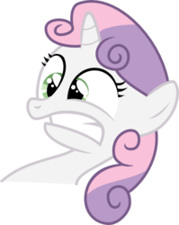 Size: 448x564 | Tagged: artist needed, safe, sweetie belle, pony, unicorn, g4, female, filly, foal, hasbro, horn, hotdiggedydemon, omg, simple background, solo, transparent background