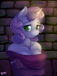 Size: 1200x1600 | Tagged: safe, artist:drbdnv, sweetie belle, anthro, g4, breasts, busty sweetie belle, clothes, fabulous, female, jewelry, necklace, older, solo