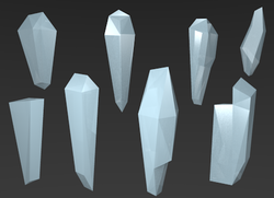 Size: 459x333 | Tagged: safe, pony, 3d, blender, crystal, elements of harmony, low poly, model, shattered