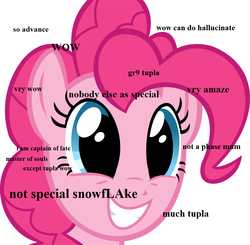 Size: 900x883 | Tagged: safe, pinkie pie, g4, doge, exploitable meme, female, meme, shibe, solo, tulpa