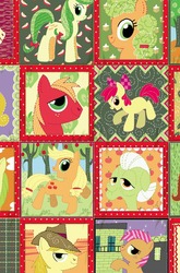 Size: 1266x1920 | Tagged: safe, artist:amy mebberson, idw, apple bloom, apple brown betty, apple fritter, applejack, babs seed, big macintosh, braeburn, granny smith, earth pony, pony, g4, micro-series #6, my little pony micro-series, apple family, apple family member, comic, cover, female, filly, foal, male, mare, stallion
