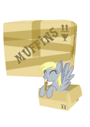 Size: 724x1024 | Tagged: safe, artist:ranmasayo, derpy hooves, pegasus, pony, g4, cardboard box, female, mare, solo