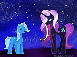 Size: 1024x768 | Tagged: safe, artist:asinglepetal, nightmare rarity, trixie, g4