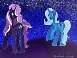 Size: 1024x768 | Tagged: safe, artist:asinglepetal, nightmare rarity, trixie, g4, corrupted, nightmare trixie, nightmarified, tumblr:a rarity of a nightmare, tumblr:ask nightmare rarity