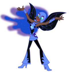 Size: 1900x1973 | Tagged: safe, artist:trinityinyang, nightmare moon, human, g4, female, humanized, simple background, slender, solo, thin, transparent background, winged humanization