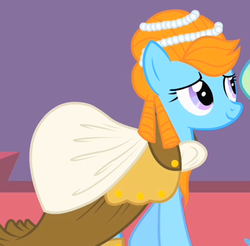 Size: 401x395 | Tagged: safe, screencap, carlotta, pony, g4, the best night ever, background pony, clothes, cropped, dress, solo