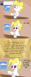 Size: 648x1577 | Tagged: safe, artist:willdrawforfood1, surprise, ask surprise, g1, g4, ask, g1 to g4, generation leap, tea, tumblr