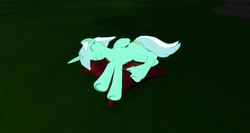 Size: 1920x1021 | Tagged: safe, lyra heartstrings, alicorn, pony, g4, female, scrunchy face, second life, sleeping, solo