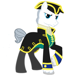 Size: 1300x1450 | Tagged: safe, artist:emperorbobby, oc, oc only, earth pony, pony, antagonist, at world's end, clothes, coat, cutler beckett, dead man's chest, lord, male, pirates of the caribbean, simple background, solo, stallion, transparent background, tricorne, vector