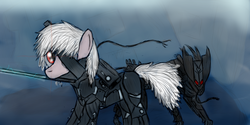 Size: 8000x4000 | Tagged: safe, artist:breezethepony, artist:magmusblr, bladewolf, konami, metal gear, ponified, raiden