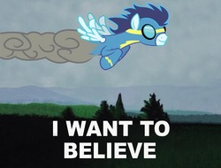 Size: 960x730 | Tagged: safe, soarin', g4, i want to believe, male, solo, wonderbolts