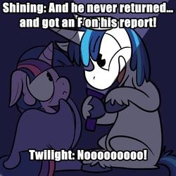 Size: 700x700 | Tagged: safe, shining armor, twilight sparkle, g4, bed, dark, exploitable meme, filly, flashlight (object), meme, scared, shining's scary stories, torch, younger