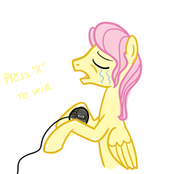 Size: 600x600 | Tagged: safe, artist:hudoyjnik, artist:synch-anon, fluttershy, g4, butterscotch, controller, press x to win, rule 63, solo