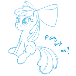 Size: 600x600 | Tagged: safe, artist:hudoyjnik, artist:synch-anon, apple bloom, g4, cute, female, sketch, solo