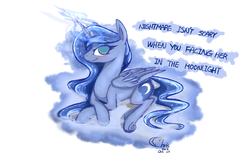 Size: 1280x825 | Tagged: dead source, safe, artist:xcopyen002, princess luna, alicorn, pony, g4, engrish, female, mare, solo